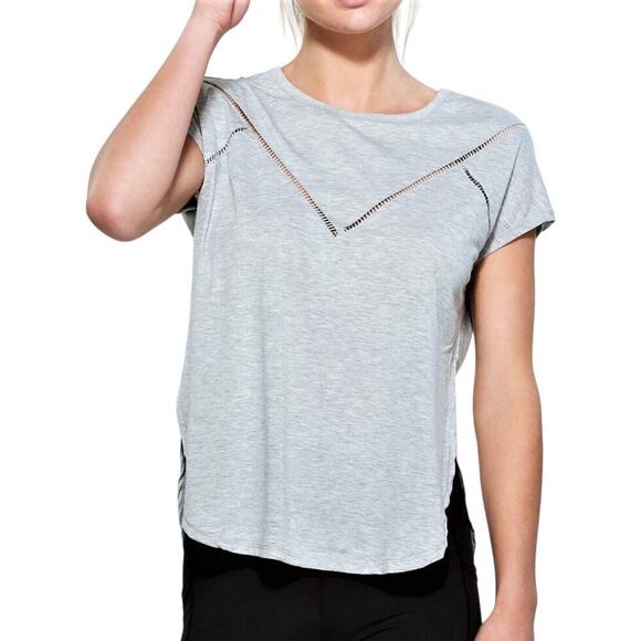 New! Yogalicious Relaxed Fit High-Low Hem Embellished Active Top T-Shirt - Picture 1 of 7